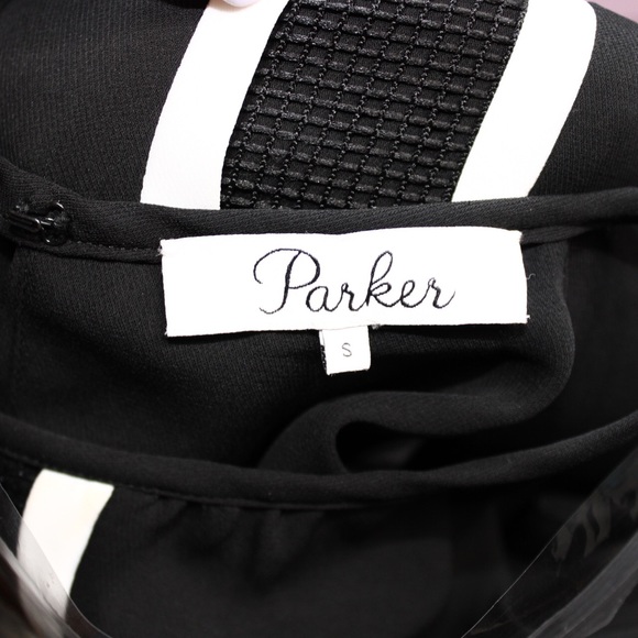 Parker Black High-Low Blouson Halter Dress Small - Picture 12 of 14